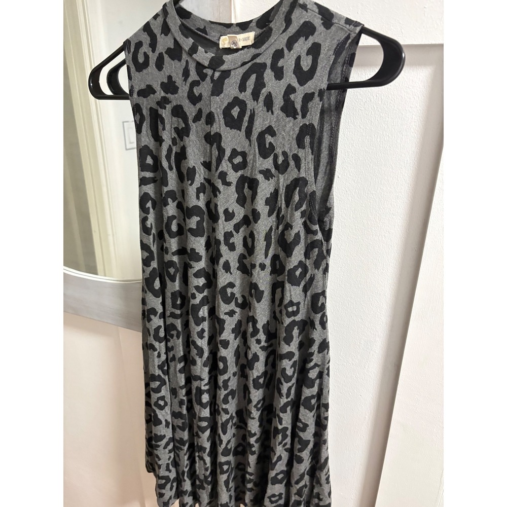 Tucker + Tate Girls XL 14 16 Gray Black Leopard Print Sleeveless Shift Dress